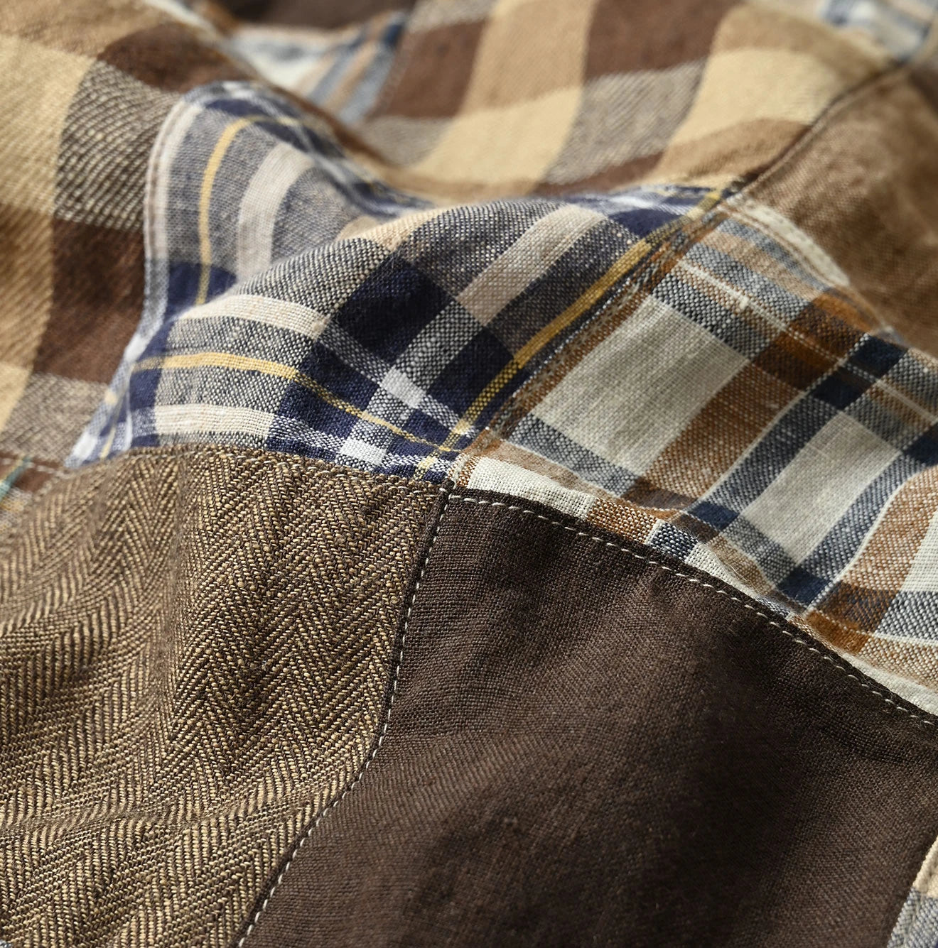 Indian Linen Patchwork POYON Dress Detail
