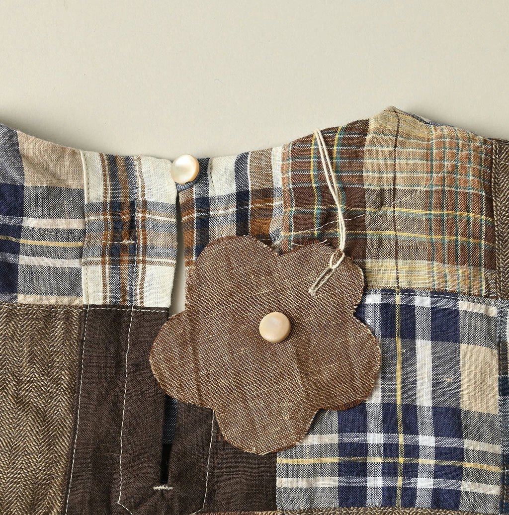 Indian Linen Patchwork POYON Dress Detail