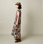 Indian Linen Patchwork POYON Dress Female Model