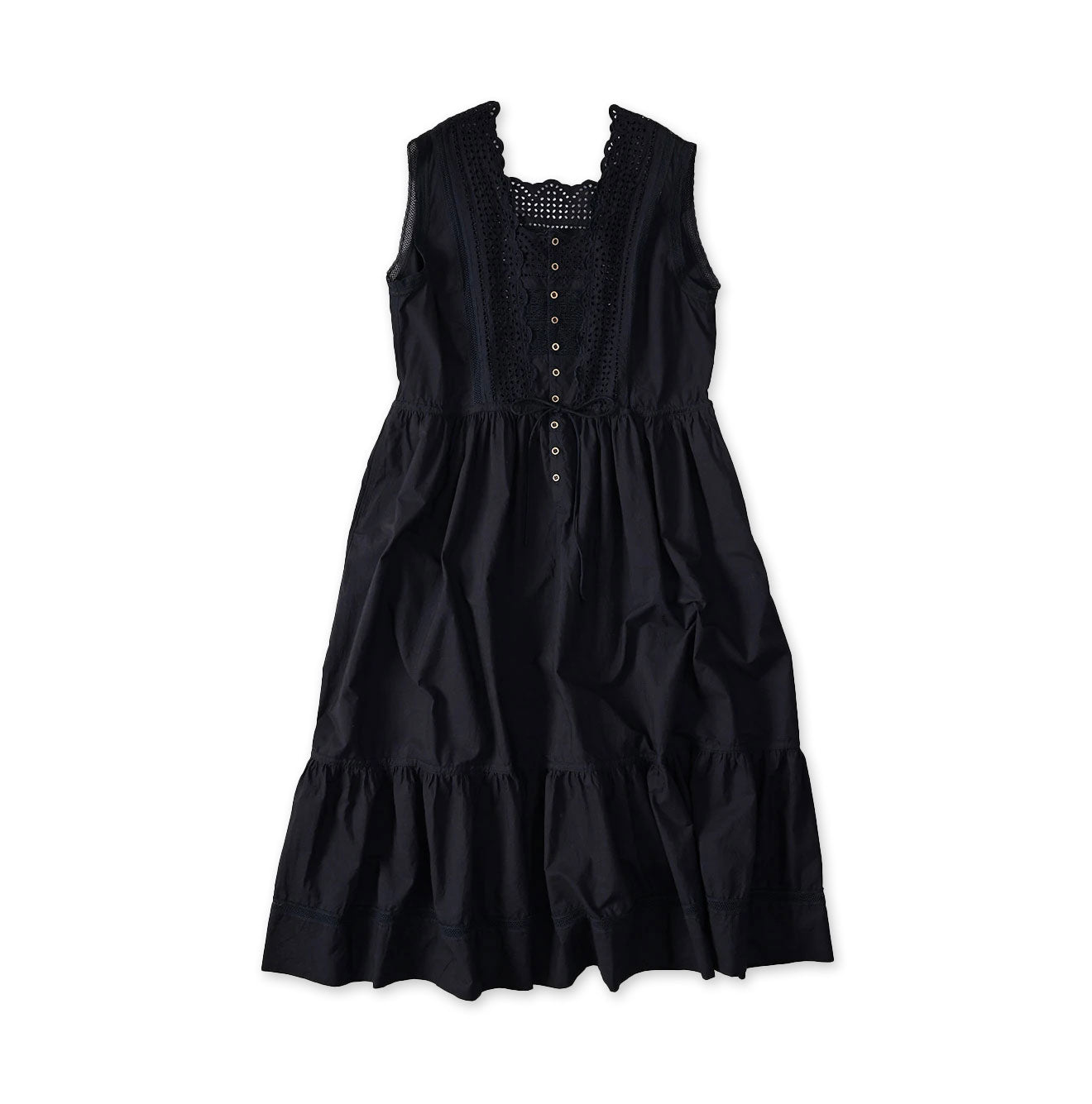 Indigo Batiste Cutwork Dress