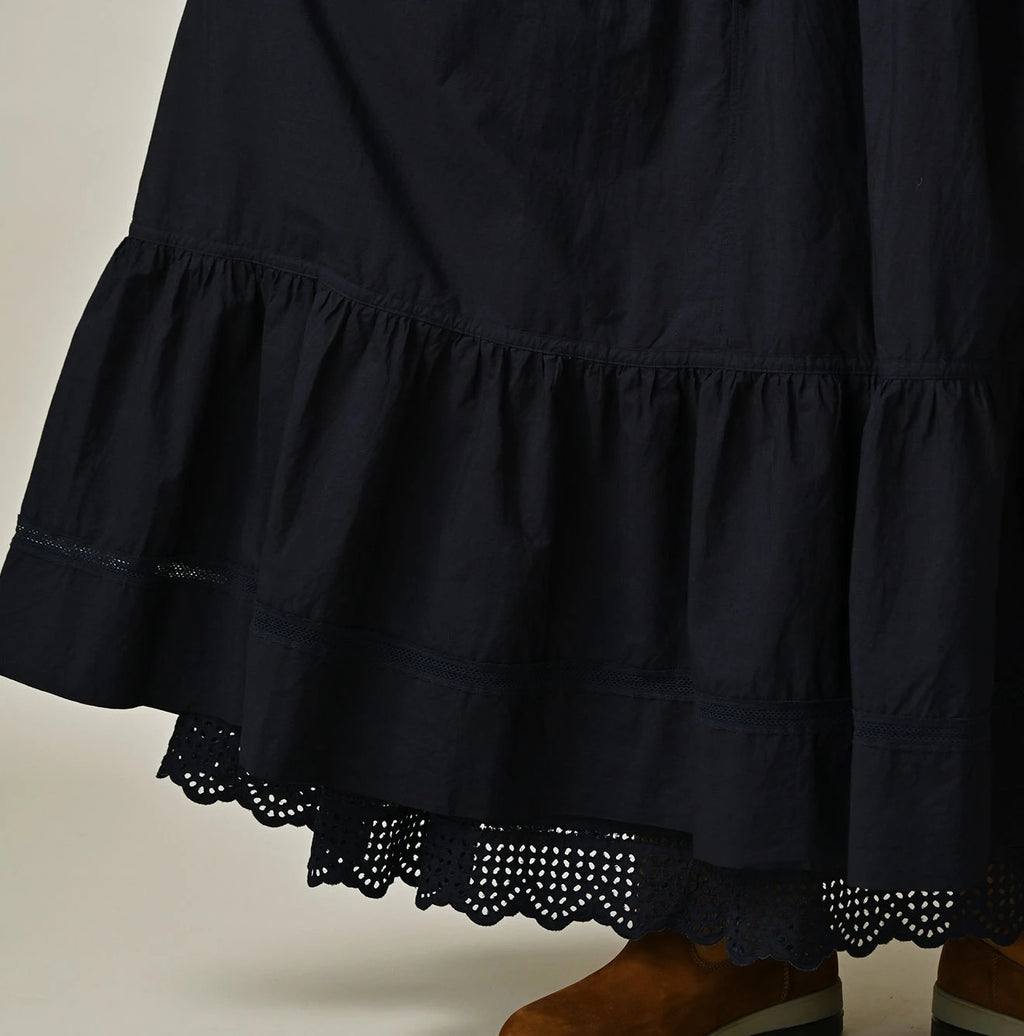 Indigo Batiste Cutwork Dress Detail