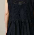 Indigo Batiste Cutwork Dress Detail