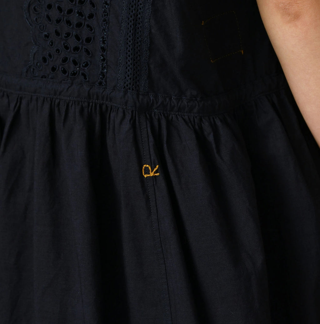 Indigo Batiste Cutwork Dress Detail