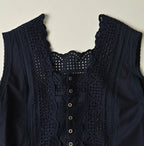 Indigo Batiste Cutwork Dress Detail