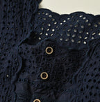 Indigo Batiste Cutwork Dress Detail