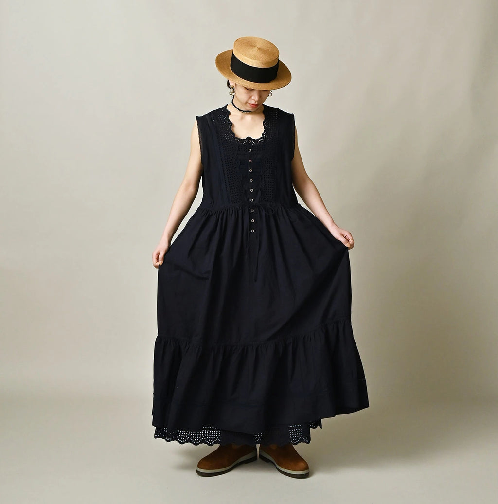 Indigo Batiste Cutwork Dress Female Model