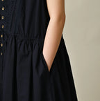 Indigo Batiste Cutwork Dress Detail