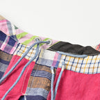 Indian Linen Patchwork Dress Blue Patchwork Detail