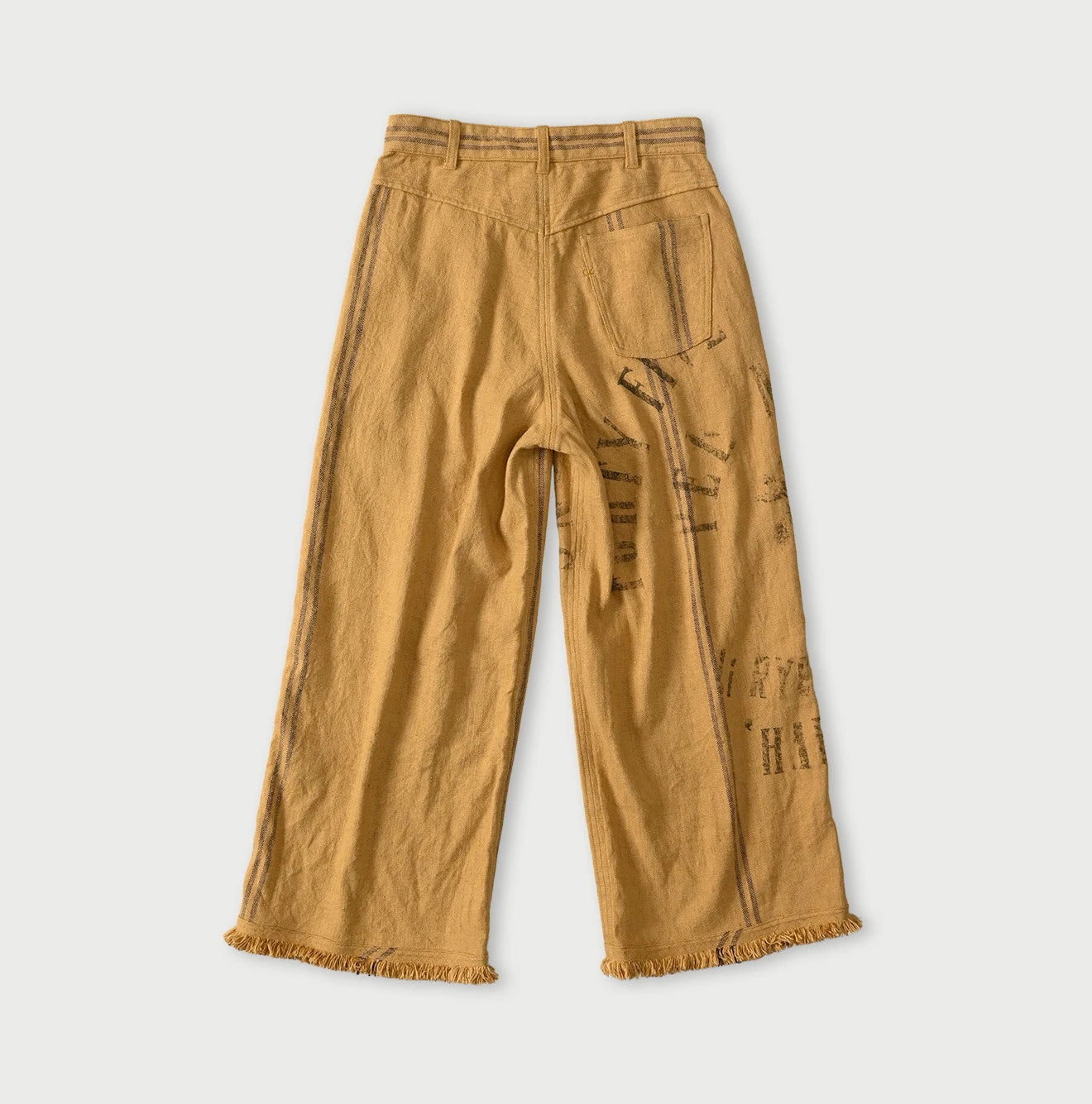 Indian Linen Sack Fringe Pants Back