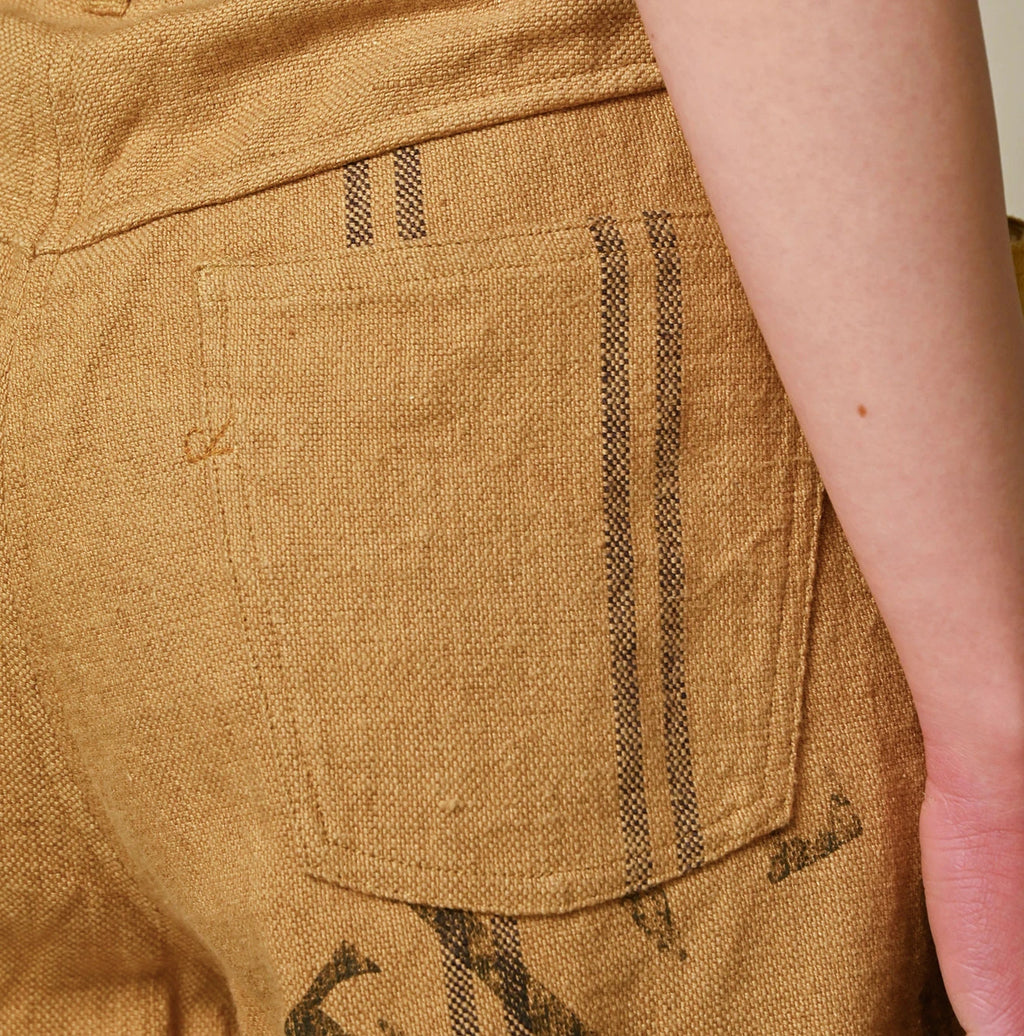 Indian Linen Sack Fringe Pants Detail