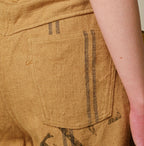 Indian Linen Sack Fringe Pants Detail