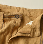 Indian Linen Sack Fringe Pants Detail