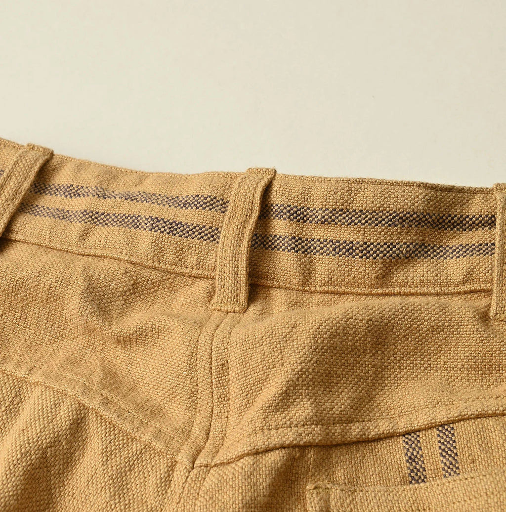 Indian Linen Sack Fringe Pants Detail