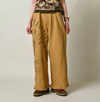 Indian Linen Sack Fringe Pants Female Model