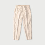 Cotton Linen OX Stretch Sabrina Slacks Antique White Chambray
