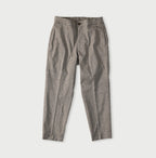 Cotton Linen OX Stretch Sabrina Slacks Charcoal Chambray
