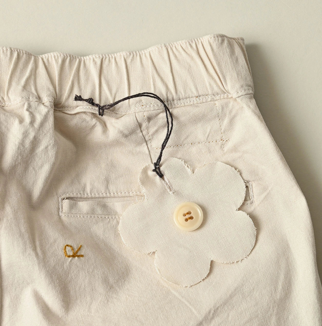 Cotton Linen OX Stretch Sabrina Slacks Detail
