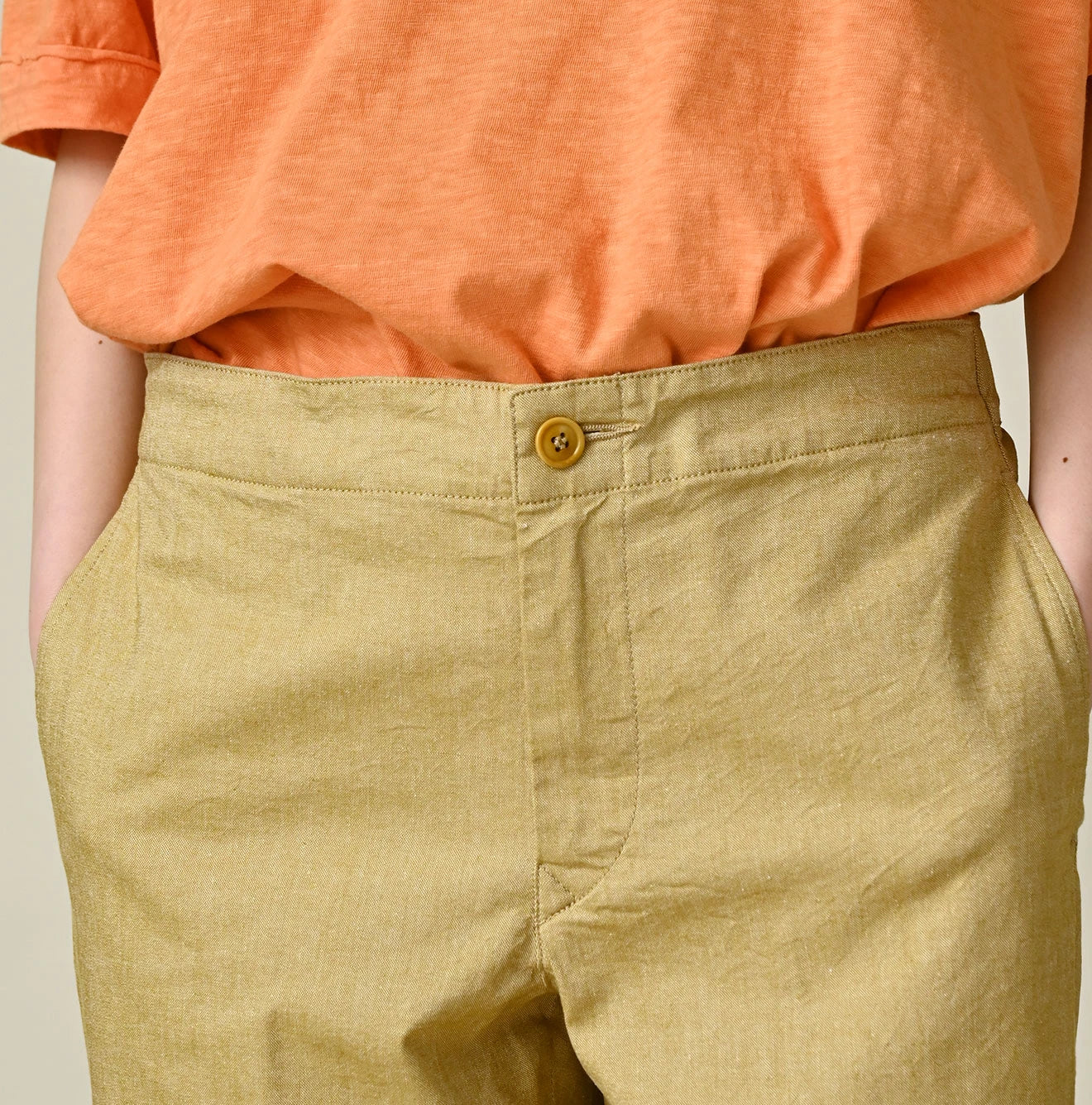 Cotton Linen OX Stretch Sabrina Slacks Detail