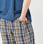 Indian Linen Madras Short Pants Detail