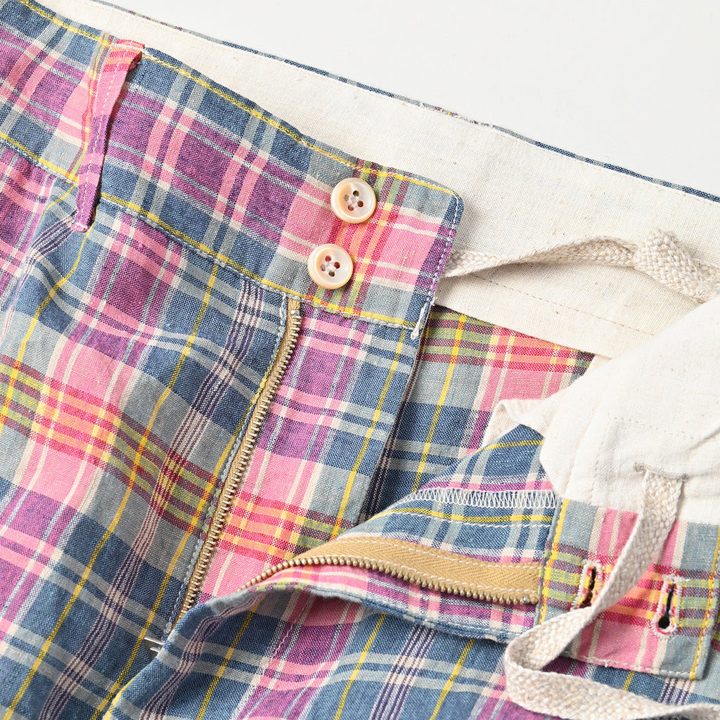 Indian Linen Madras Short Pants Detail