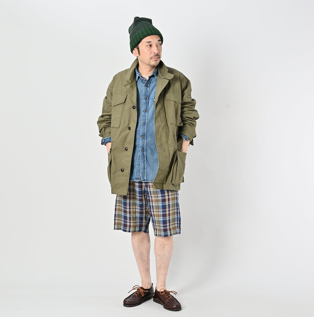 Indian Linen Madras Short Pants Male Model