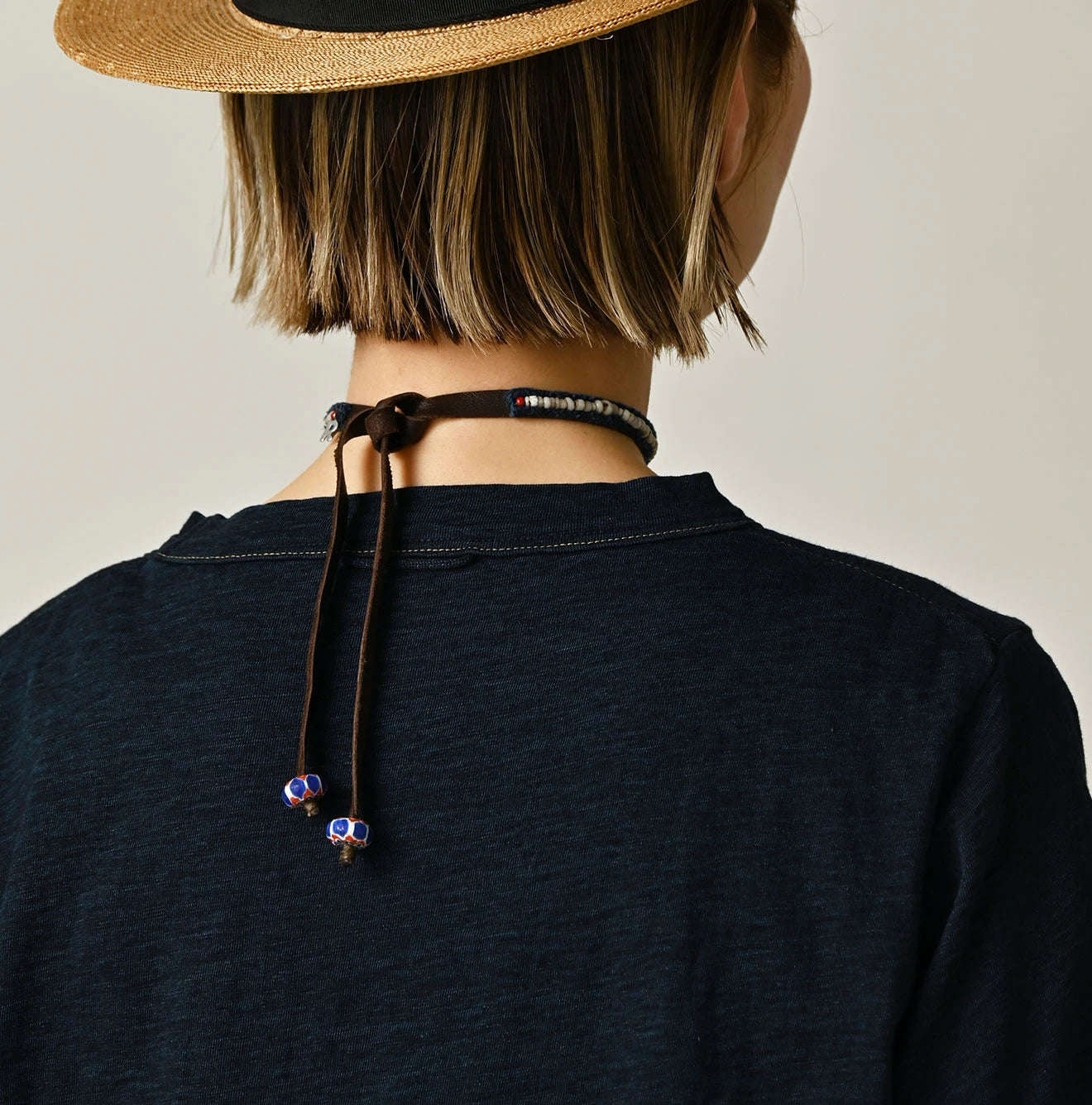 Indigo Nasuppie Embroidered 908 T-shirt Detail