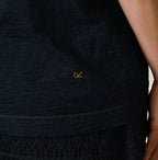Indigo Nasuppie Embroidered 908 T-shirt Detail