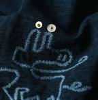 Indigo Nasuppie Embroidered 908 T-shirt Detail