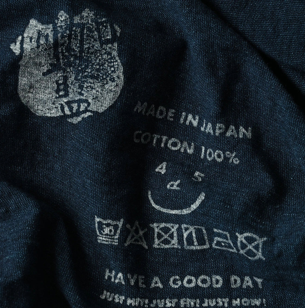 Indigo Nasuppie Embroidered 908 T-shirt Detail