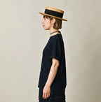 Indigo Nasuppie Embroidered 908 T-shirt Female Model