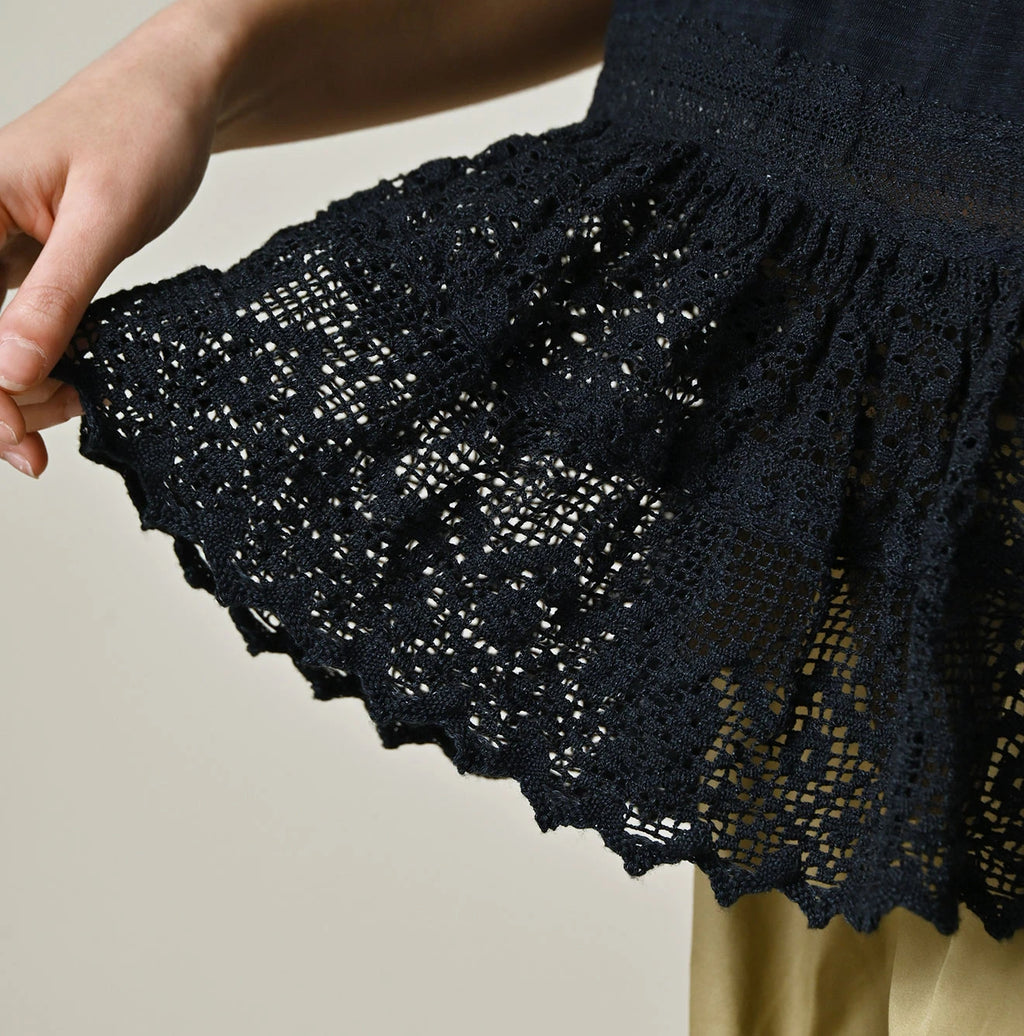 Indigo Tenjiku x Lace M Camisole Detail