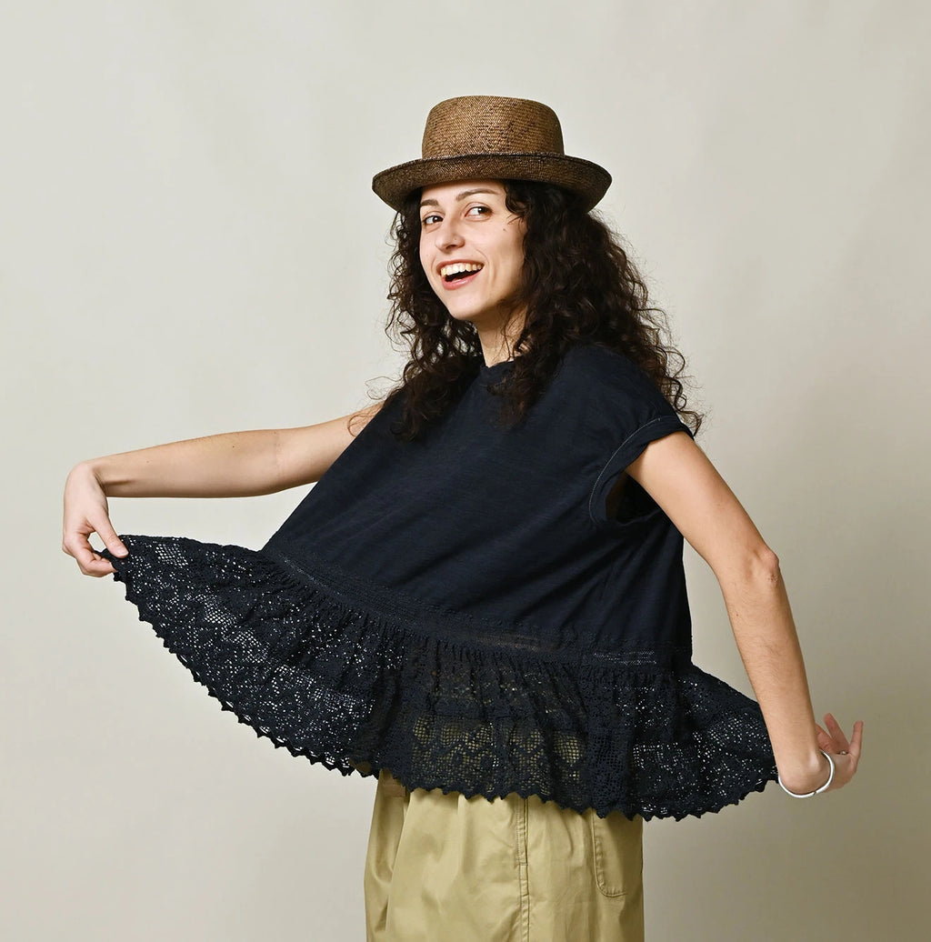 Indigo Tenjiku x Lace M Camisole Female Model