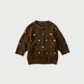 Linen Hippie Flower Puff Sweater Cigar