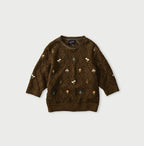 Linen Hippie Flower Puff Sweater Cigar