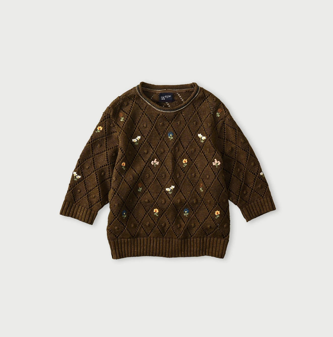 Linen Hippie Flower Puff Sweater Cigar