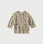 Linen Hippie Flower Puff Sweater Back