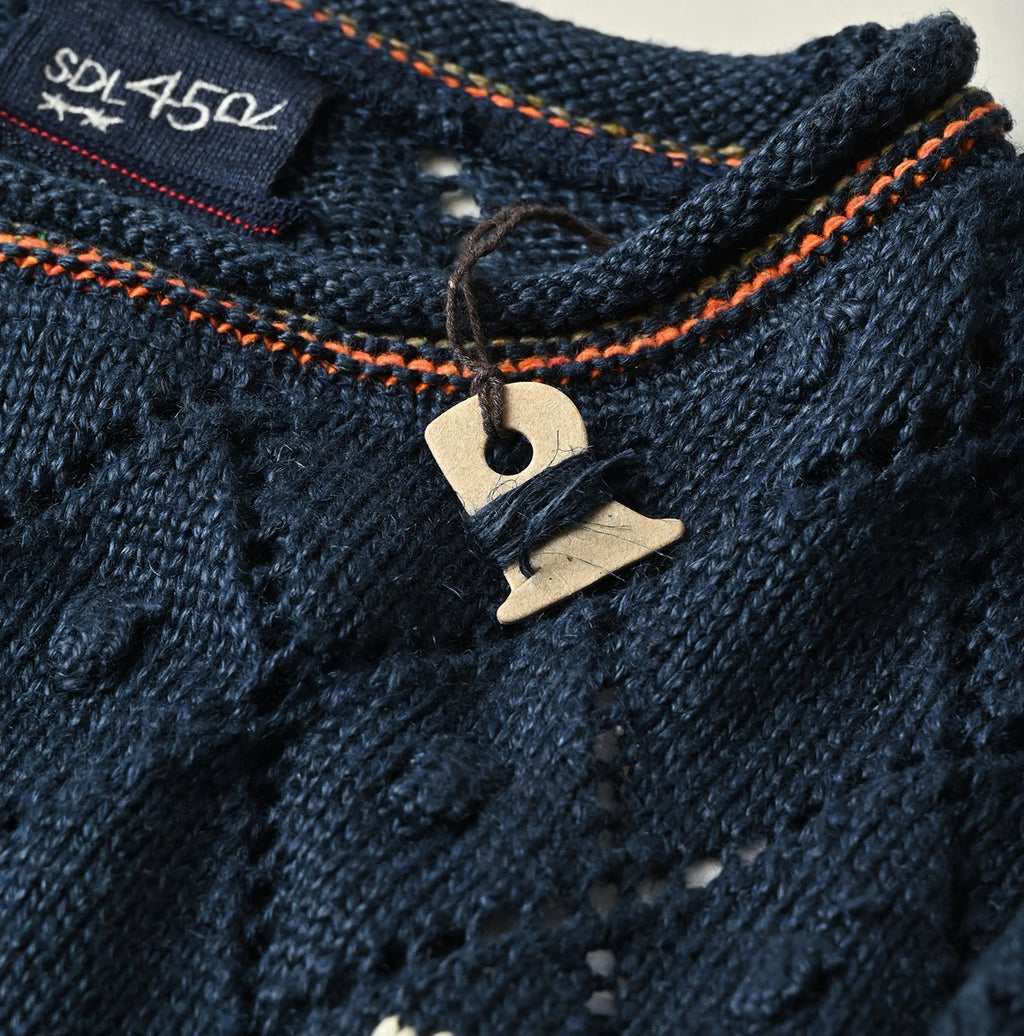 Linen Hippie Flower Puff Sweater Detail