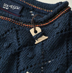 Linen Hippie Flower Puff Sweater Detail