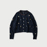 Linen Hippie Flower Bolero Navy
