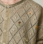 Linen Hippie Flower Bolero Detail