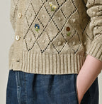 Linen Hippie Flower Bolero Detail
