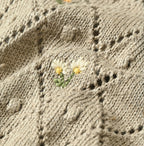 Linen Hippie Flower Bolero Detail