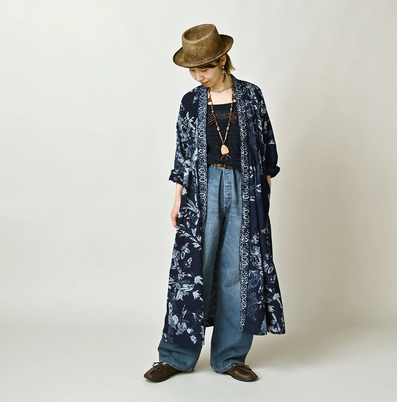 Indigo Hira Palampore Print Happie Long