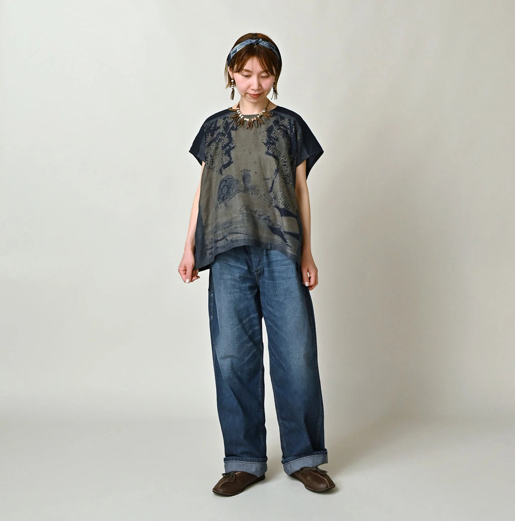 Indigo Picture Book Bandana Blouse