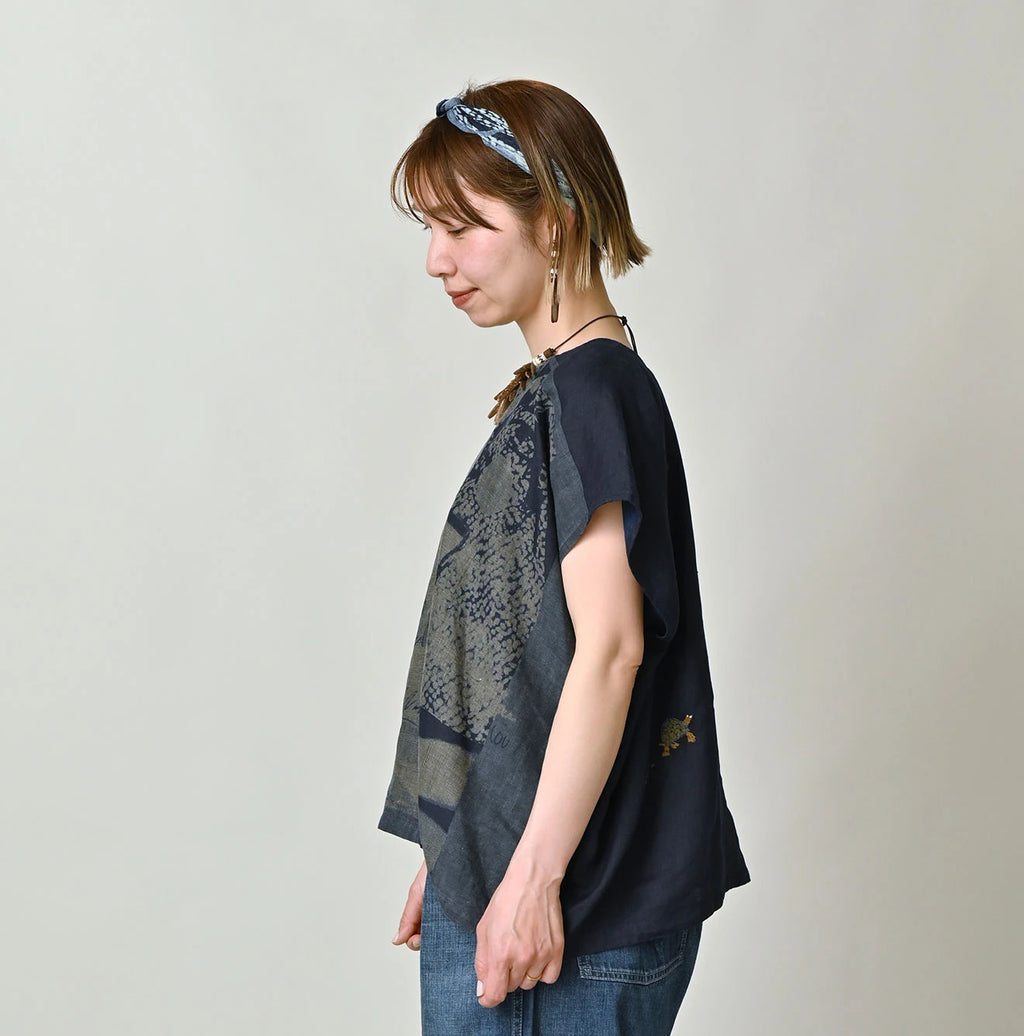 Indigo Picture Book Bandana Blouse