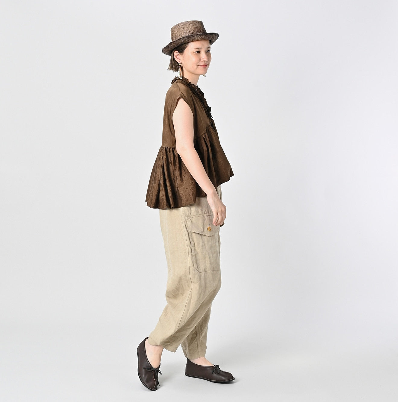 Indian Silk Camisole Female Model