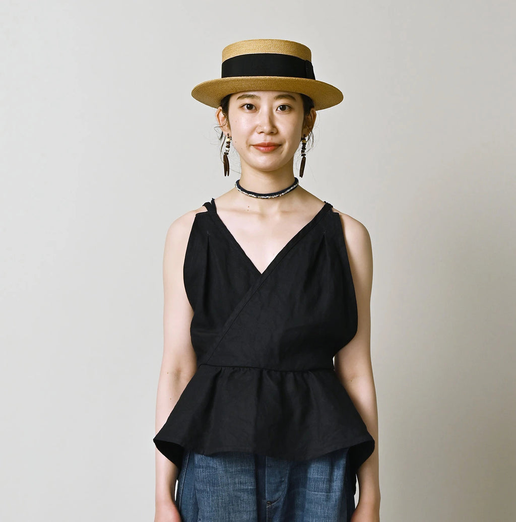 Indigo Linen Cloth Tank Bra