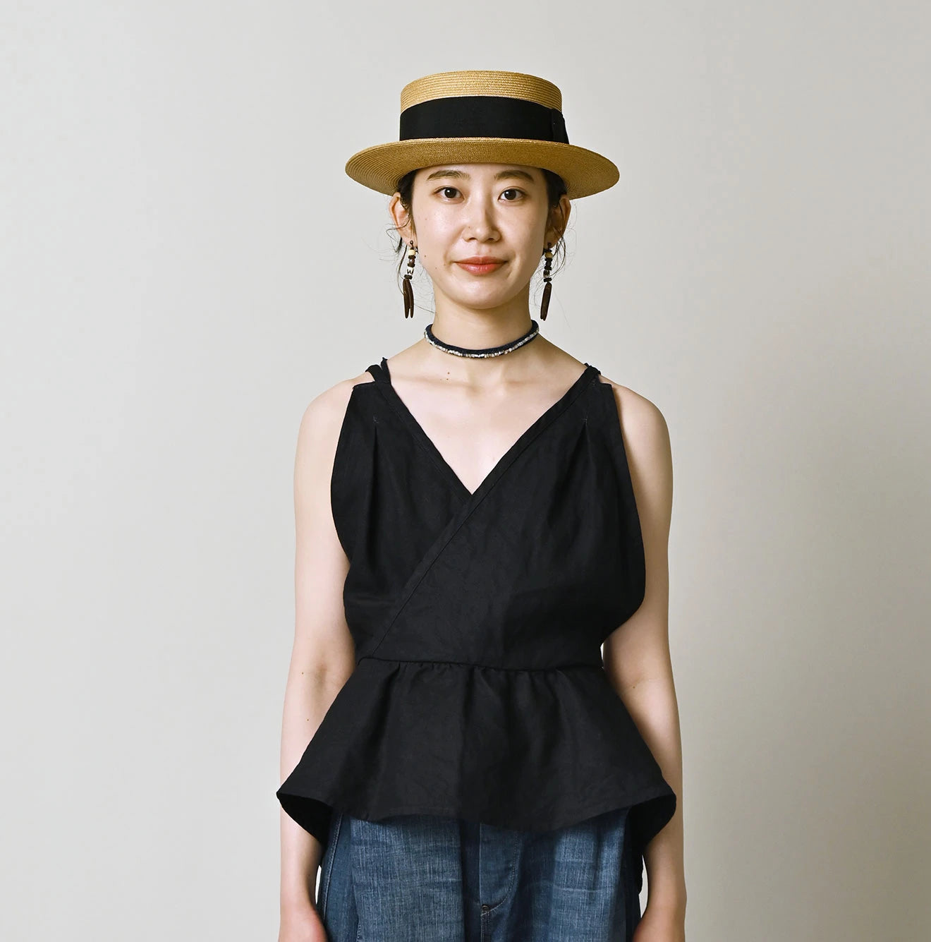 Indigo Linen Cloth Tank Bra