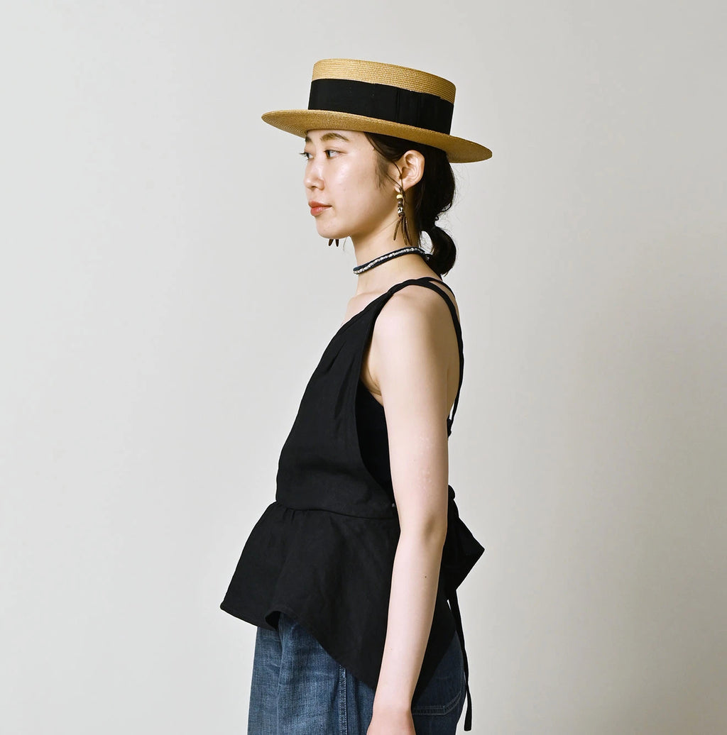 Indigo Linen Cloth Tank Bra