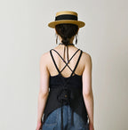 Indigo Linen Cloth Tank Bra